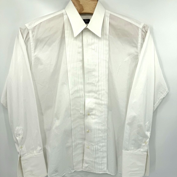 Gitman Bros. Tuxedo White Shirt, 17, 36 Men's Formal XL French Cuff Party Social - Picture 1 of 9